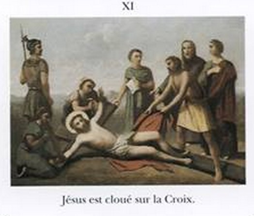 11è station: Jésus est cloué sur la Croix