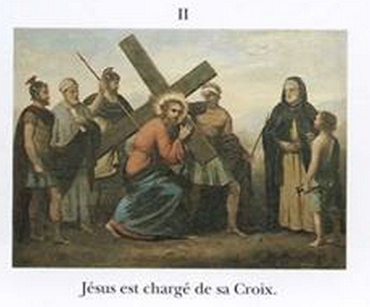 2èm station: Jésus est chargé de la Croix